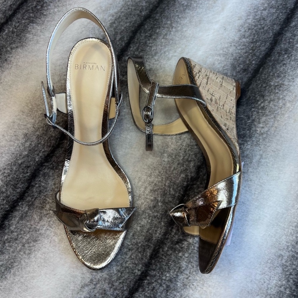 Alexandre Birman Noelle 75mm Demi Metallic Wedges